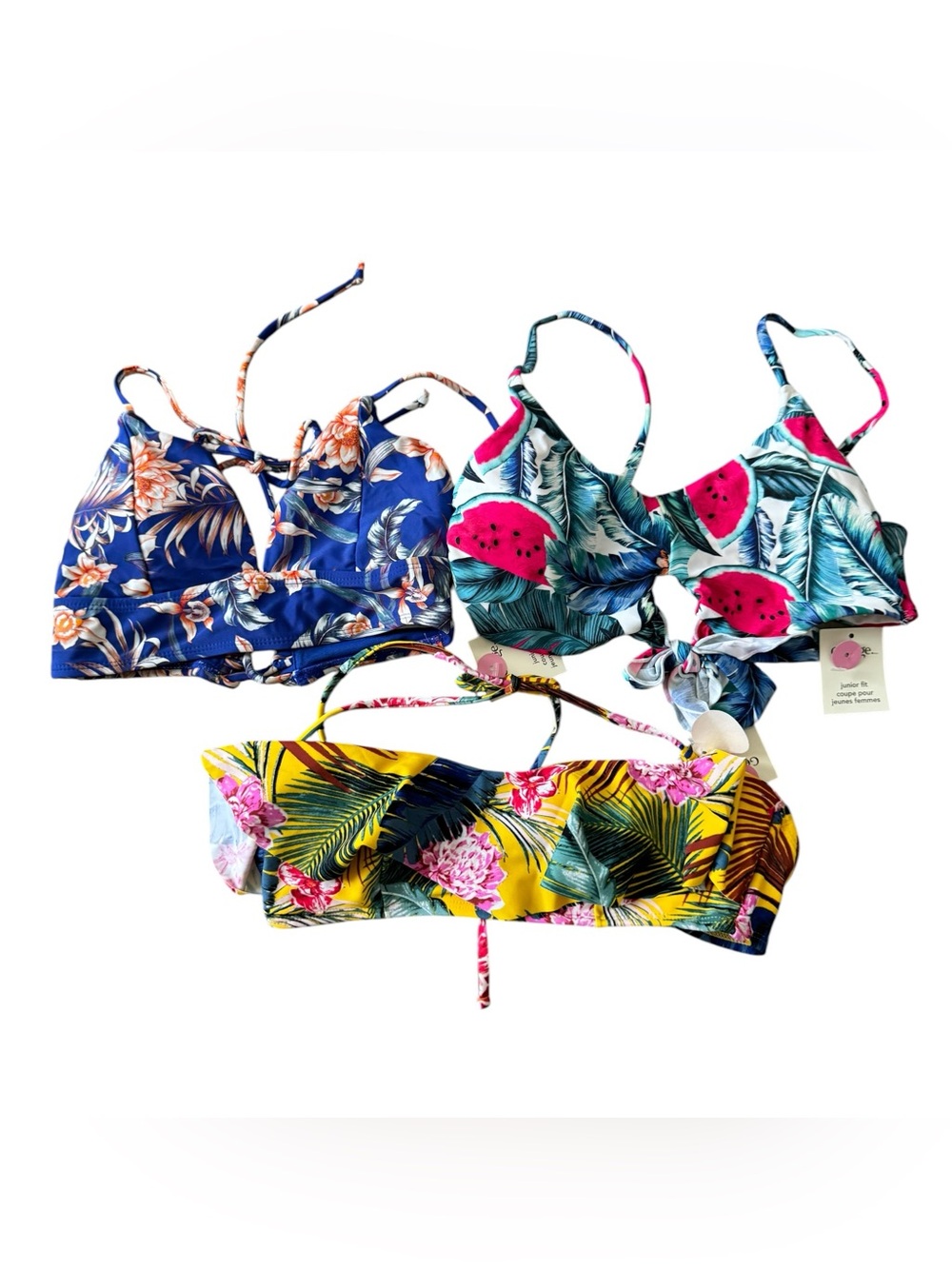 George Swimwear Bikini Top Lot 3pc Size M NWT Tropical Watermelon